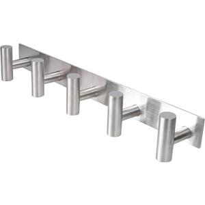 Wall Mounted Coat Rack-5 Hooks, Heavy Duty Stainless Steel Hook Rail for Towel Coat Hat Purse Bag Jacket, Towel Hooks for Entryway Bathroom Kitchen (Silvery 5 Hooks - 1 Pack) (Silvery 5 Hooks - 1 Pack)