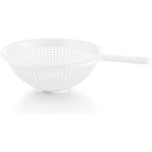 YBM Home 8.5 Inch Deep Plastic Strainer Colander with Long Handle  Made of Food Safe BPA-Free Plastic - Durable and Dishwasher Safe - Use for Pasta, Noodles, Spaghetti, Vegetables and More (1, White)