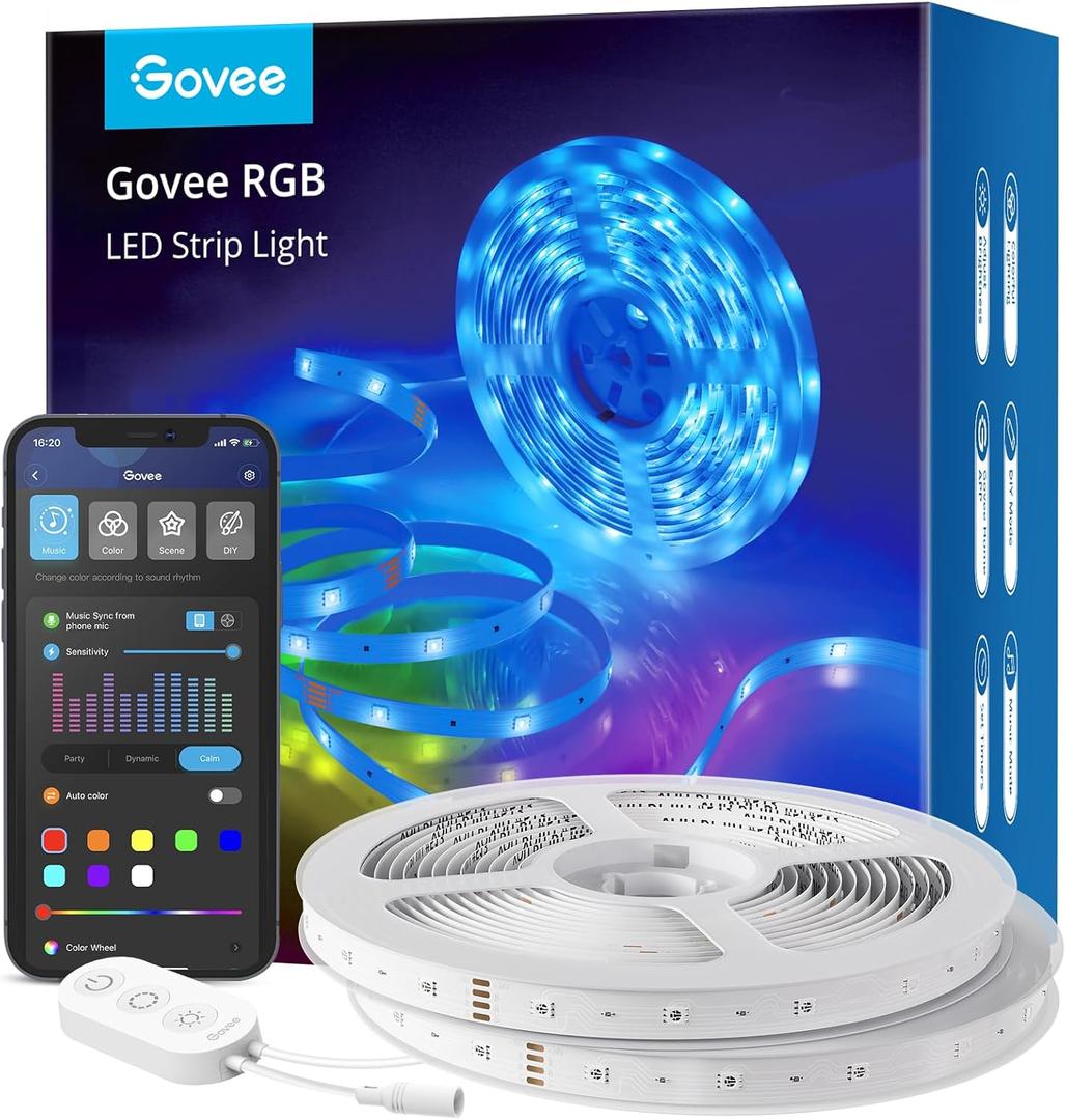 Govee Smart RGB LED Strip Lights 100ft, Work with Alexa Google Assistant