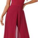 Allegra K Jumpsuit for Women Chiffon Sleeveless Halter Neck Wide Leg 2026 Dressy Casual Jumpsuits (L)