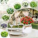 Giegxin 40 Pack Small Artificial Potted Flowers Bulk, Fake Potted Plants Plastic Faux Flowers for Wedding Home Desk Tabletop Outdoor Office Kitchen Centerpieces