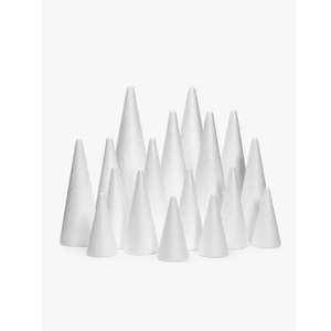 Bright Creations Foam Cones for Crafts  Foam Trees for Crafts & Floral Cones for Flowers  18Pack, White, 412 in