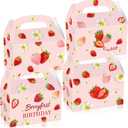 Berry First Birthday Party Favor Box Strawberry Treat Candy Goodies Box | Strawberry Party Decoration Berry First Birthday Party Favors for Strawberry 1st Birthday One Year Old Girl Birthday Supplies, 12 count