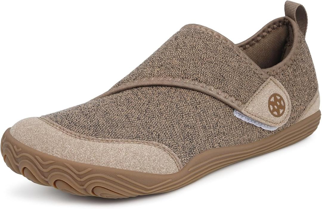 Sisttke Diabetic Shoes for Women Men Adjustable Wide Width Orthopedic House Slippers Arch Support Walking Shoes for Arthritis Edema Plantar Fasciitis Swollen Feet Elderly Indoor Outdoor Brown, Size: 10.5 Wide Women/9 Wide Men