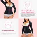 Gotoly Women Waist Trainer Corset Tummy Control Shapewear Upper Arm Shaper Post Surgical Slimmer Compression Tops (Black, M)