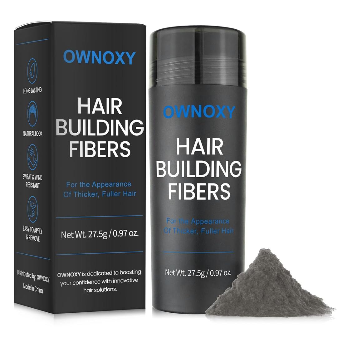 Hair Fibers for Thinning Hair - Hair Building Fibers for the Appearance of Thicker, Fuller Hair, Hair Thickening Fibers for Men and Women - Easy to Apply & Remove, 27.5g/ 0.97oz (Gray)