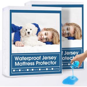 2 Pack Twin XL Mattress Protector Waterproof up - 14" Noiseless & Breathable Mattress Topper Pad Cover Twin Extra Long Fitted Sheets, Machine Washable