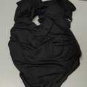 Charmo Ruffle Maternity Bathing Suits for Women Ribbed Tie Knot Maternity Swimsuit Cutout Ruched Pregnancy Swimwear (Medium, Black)
