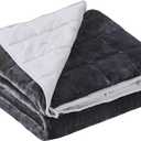 Satwip Grey Weighted Blanket 15 Pounds, Fuzzy Warm Flannel Throw Blanket with Soft Breathable Sanded, 48 x 72 inches, Grey