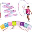 YANMIN Princess Party Favors - 24pcs Dance Ribbon Wand for Kids 4-8 8-12 Princess Mermaid Birthday Party Streamers Decorations Supplies Girls Princess Party Carnival Outdoor Games Goodie Bag Stuffers