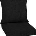 Arden Outdoor Deep Seat Cushion Set, 24 in x 24 in, Weather-Proof, Rain-Proof, Fade Resistant Patio Cushion for Chair, Sofa, and Couch Black Leala (24" x 24")