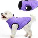 SCENEREAL Dog Winter Coat - Warm Dog Jacket with Built-in Harness for Small & Medium Dogs, Waterproof Cold Weather Coat with Zipper, Fleece Puffer Vest Windproof Snow Clothes for Puppy & Pet (M(Chest 16.5"), #2 Purple-Gloss)