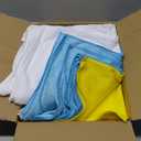Amazon Basics Microfiber Cleaning Cloths, Non-Abrasive, Reusable and Washable, Pack of 48, Blue/White/Yellow, 16" x 12"