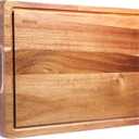 Wood Cutting Boards for Kitchen, 17 x 12 Inch Acacia Wooden Cutting Board, Winnsty Large Wood Chopping Board with Juice Groove and Handles Heavy Duty Charcuterie Board (Large)