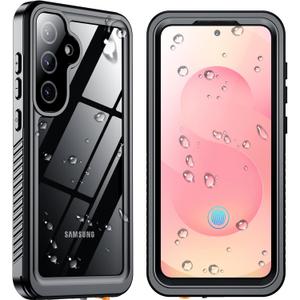 Justcool Designed for Samsung Galaxy S25 Case Waterproof, Built-in Screen & Lens Protector, Full Heavy Duty Protective Phone Case,2FT Drop Shockproof Protection for Galaxy S25 6.2,Black