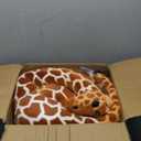 Giant Stuffed Giraffe Animal Set, 47 Inch Large Giraffe Plush Toy for Kids with Bird & Basket & Leaves & Card, Toddler Lifelike Standing Toys Stuffed Animal Gift for Girls Boys