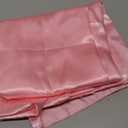 TURSTIN 1 Pack Pink Satin Tablecloth 102 x 58 Inch Overlay Satin Table Cover Rectangle Bright Silk Tablecloth Smooth Fabric Table Decoration for Wedding Banquet Party Events