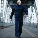 Scary Halloween Mask for Adults Realistic Classic White Full Head Latex Masks Creepy Cosplay Costume Props, One Size