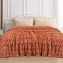 TOONOW Faux Fur Luxury Throw Blanket,Double Side Soft Fluffy Shaggy Fuzzy Blanket for Couch Sofa Bed (Carnelian, X-Large Twin Size)