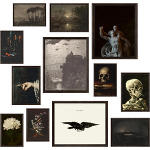 97 Decor Dark Academia Decor For Bedroom - Gothic Home Decor Aesthetic, Moody Dark Academia Wall Art, Vintage Halloween Posters For Room Aesthetic, Spooky Gothic Pictures Goth Decorations (UNFRAMED)