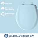 Bemis Classic Colors Slow Close Toilet Seat, Easy Clean Hinges and Durable Plastic Seat, Made in USA, Round, Dresden Blue