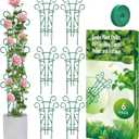 6 Pack Indoor Plant Trellis for Potted Plants, Stackable Garden Trellis for Climbing Plants Outdoor, Small Trellis for Houseplants Rose Hoya Pothos Plant Climber Support