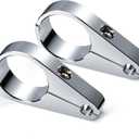 MoKitDora 1.5" Handlebar or Frame Mount Clutch Throttle Cable Clamp or Brake Line Clips for Harley 2 Pack, Chrome