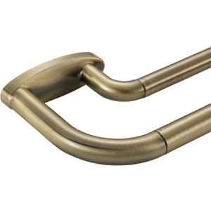 Double Curtain Rods Antique Bronze,Room Darkening Drapery Rod for 28-48 Inches,Adjustable 3/4 Inches Front and 5/8 Inches Back Quality Metal Rod for Window,Wrap Around Design