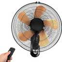 18in Wall Mount Fan with Remote Control Wall Mounted Oscillating Fan with 3 Speed Settings Adjustable Tilt and Timing for Bedroom 16in Metal Fans Blade
