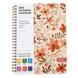 2026 Planner, Weekly and Monthly Calendar Academic Planner, Jan 2026 - Dec 2026, Planning Agenda Book for Desk Accessories and School Supplies - A5 (6.3'' x 8.5'') Pack of 5
