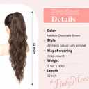 Flufymooz Ponytail Extension, Flexible Wrap Around Ponytail Hair Long Wavy Curly Hair Extensions Natural pony tail Synthetic Hairpiece for Women 32 Inch (Medium Chocolate Brown)
