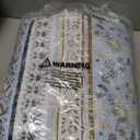 Boho Style Twin Size Quilt Set Mocha Brown Bohemian Floral Strip Quilt Beddding Set, Soft and Lightweight Bedspread for All Season,XL Twin Bed Coverlet with 1 Matching Pillow Sham (2 Pieces)