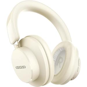 Active Noise Cancelling Wireless Headphones, Bluetooth Headphones Over Ear with HiFi Stereo, Deep Bass for Travel, Home and Office (White)