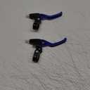 1 Pair Bicycle Brake levers, 2pcs Aluminium Alloy Bike Brake Handle Universal 4 Finger 2.2cm fits for Most Bicycle, MTBBMXRoad Bike. (Blue)