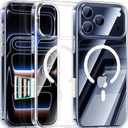 Maledan for iPhone 17 Pro Case Clear with MagSafe, Camera Control - Slim Magnetic 17 Pro Case, Military Drop Protection Phone Cover for iPhone 17 Pro, Non-Yellowing Transparent