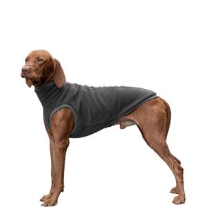Haloumoning Fleece Dog Sweater Turtleneck Pullover Sweatshirt Pet Winter Warm Clothes (X-Small, Dark Grey)