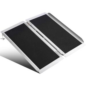 3FT Portable Wheelchair Ramp Anti-Slip Aluminum Folding Portable Ramp 800LBS Capacity Folding Non-Slip Aluminum Handicap Ramp, for Home Steps, Stairs, Doorways, Car, Curbs(3FT Using Height 3-9inch)