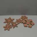 Huwena 6 Pcs Winter Tiered Tray Decor Snowflake Table Signs Hello Winter Wood Blocks Farmhouse Let It Snow Wood Decor for Table Shelf (Rustic Style)