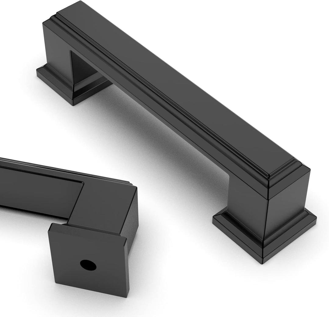 Asidrama 5 Pack 3 Inch(76mm) Matte Black Kitchen Cabinet Handles Cabinet Pulls Kitchen Cabinet Hardware for Cupboard Drawer Pulls