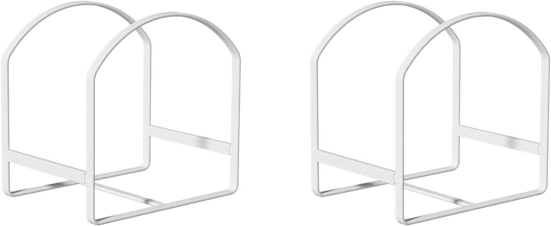 2 Pack Kitchen Plate Holder Organizer for Cabinet Space Saver Dinner Dish Storage Rack Upright Dish Drying Racks Metal Plate Dish Racks Stand for Cupboard and Countertop Rustproof Large White