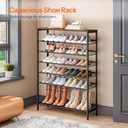 HOOBRO Shoe Rack for Entryway, 8-Tier Shoe Shelf, Large Capacity Shoe Storage Organizer for 32-40 Pairs of Shoes, Front Door Entrance, Hallway, Closet, Space Saver, Rustic Brown and Black BF118XJ01