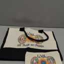 Christian Gifts for Women, Canvas Tote Bag with Makeup Bag