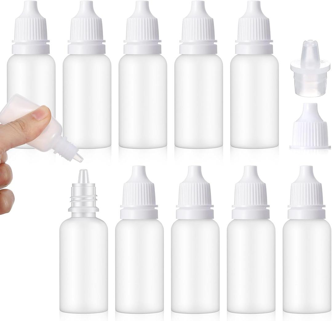 10Pcs 15ml Small Plastic Bottles, Small Goteros De Plastico with Fine Tip, Mini Eye Dropper Bottle for Essential Oils, Solvents, Saline, Etc