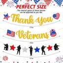 2 x Thank You Veterans Banner Happy Veterans Day Decorations America Patriotic Military Soldier Army Theme Dcor We Are So Proud of You Veterans Day Party Supplies Glitter Gold