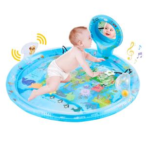 4-in-1 Tummy Time Water Play Mat with Baby Mirror & Teethers and Rattles, Large Infant Newborn Toys, Suitable for 3 6 9 12 Month Baby Girl or Boy Development 4-in-1 Tummy Time Water Play Mat with Baby Mirror & Teethers and Rattles, Large Infant Newborn Toys, Suitable for 3 6 9 12 Month Baby Girl or Boy Development
