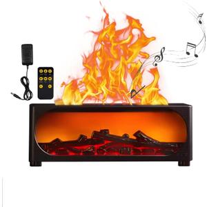 450ml Fireplace Aroma Diffuser with Remote & Auto-Off, Ultrasonic Flame Fireplace Diffuser, 7-Color Flame Essential Oil Diffuser for Home, Bedroom, Office, Yoga