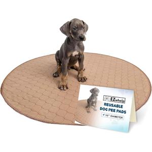 EZwhelp Reusable Dog Pee Pad, Washable Waterproof Mat for Dog Potty Training or Whelping Pad, Round, 36 Inch