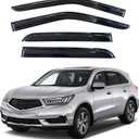 KPY Window Visor Compatible with Acura MDX 2014-2021, 4PC Rain Guard Side Window Vent Deflectors Tape-On Mugen Style, 2014 2015 2016 2017 2018 2019 2020 2021