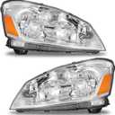 WEELMOTO Headlights Assembly for 2005-2006 Nissan Altima Chrome Halogen
