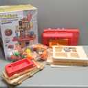 Play Kitchen for Toddlers, Kids Kitchen Playset Toddler Girl Toys with Cooking Stove Steam, Sink and Food Pretend Cooking Set Toy for 3 4 5 Year Old Kid Birthday (Red)